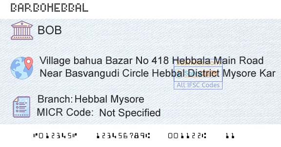 Bank Of Baroda Hebbal MysoreBranch 