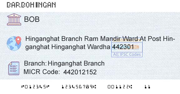 Bank Of Baroda Hinganghat BranchBranch 