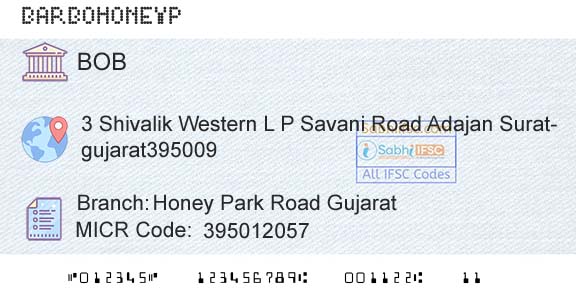 Bank Of Baroda Honey Park Road GujaratBranch 