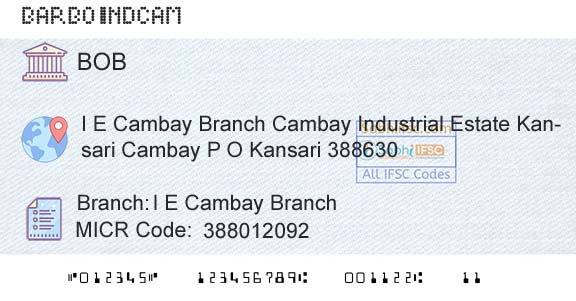 Bank Of Baroda I E Cambay BranchBranch 