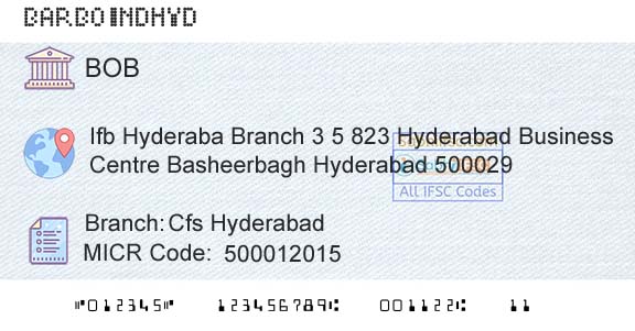 Bank Of Baroda Cfs HyderabadBranch 