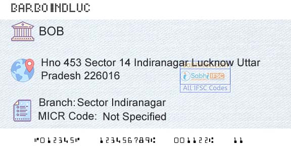 Bank Of Baroda Sector IndiranagarBranch 