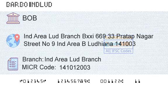 Bank Of Baroda Ind Area Lud BranchBranch 