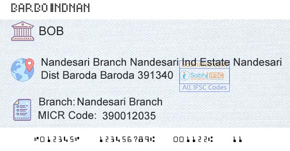 Bank Of Baroda Nandesari BranchBranch 