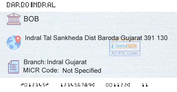 Bank Of Baroda Indral GujaratBranch 