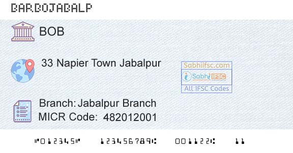 Bank Of Baroda Jabalpur BranchBranch 