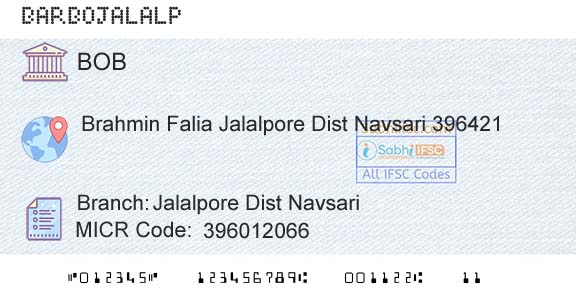Bank Of Baroda Jalalpore Dist NavsariBranch 