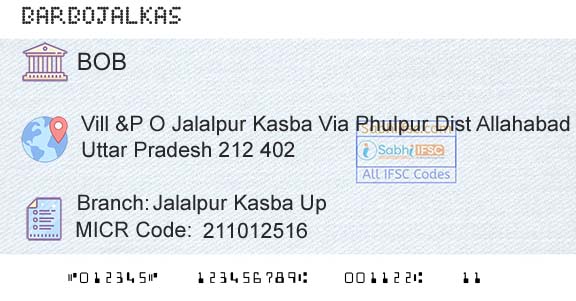 Bank Of Baroda Jalalpur Kasba UpBranch 