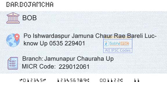 Bank Of Baroda Jamunapur Chauraha UpBranch 