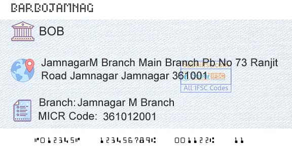 Bank Of Baroda Jamnagar M BranchBranch 
