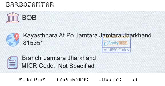 Bank Of Baroda Jamtara JharkhandBranch 