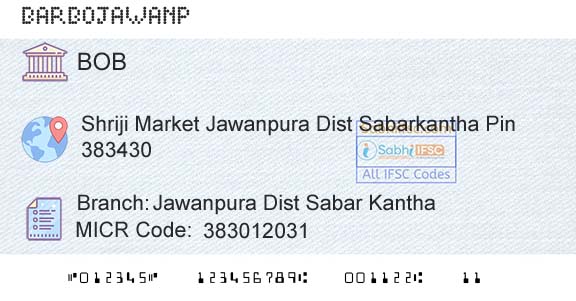 Bank Of Baroda Jawanpura Dist Sabar KanthaBranch 