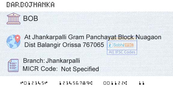 Bank Of Baroda JhankarpalliBranch 