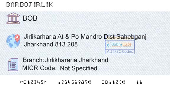 Bank Of Baroda Jirlikhararia JharkhandBranch 