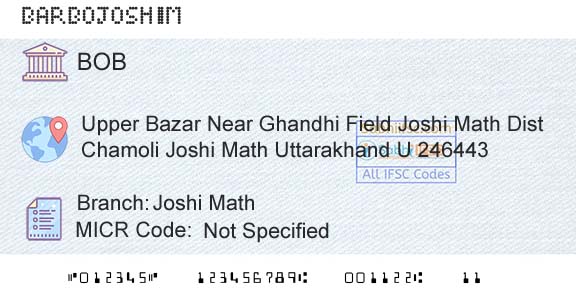 Bank Of Baroda Joshi MathBranch 