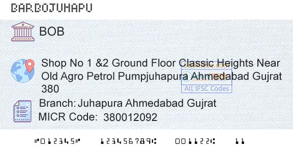 Bank Of Baroda Juhapura Ahmedabad GujratBranch 