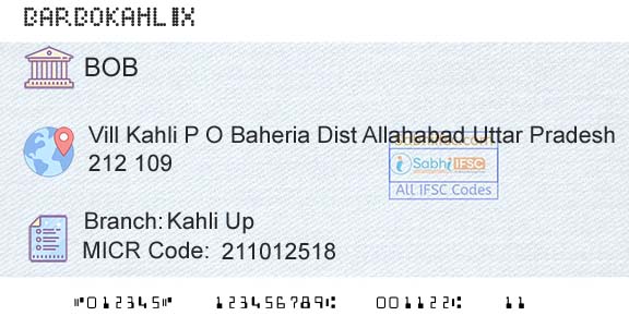 Bank Of Baroda Kahli UpBranch 