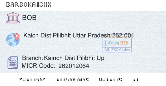 Bank Of Baroda Kainch Dist Pilibhit UpBranch 