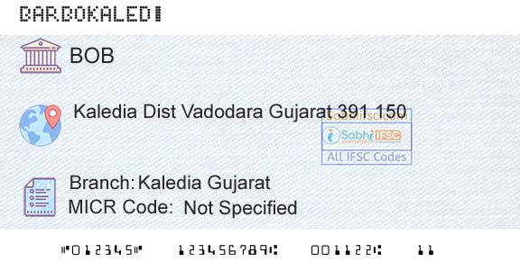 Bank Of Baroda Kaledia GujaratBranch 