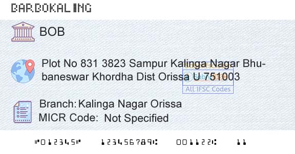 Bank Of Baroda Kalinga Nagar OrissaBranch 