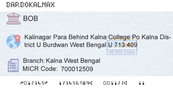 Bank Of Baroda Kalna West BengalBranch 