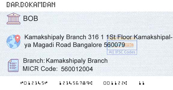Bank Of Baroda Kamakshipaly BranchBranch 