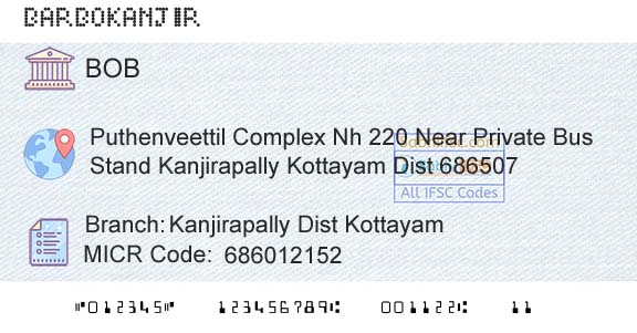 Bank Of Baroda Kanjirapally Dist KottayamBranch 