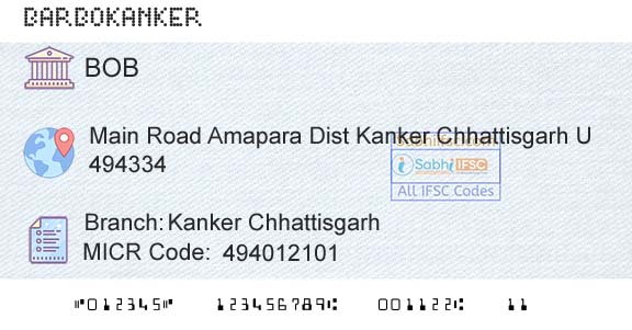 Bank Of Baroda Kanker ChhattisgarhBranch 