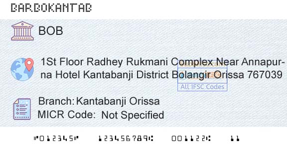 Bank Of Baroda Kantabanji OrissaBranch 