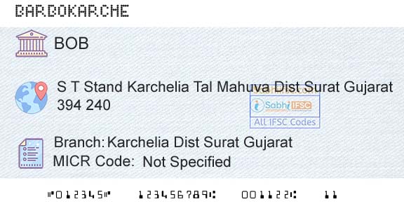 Bank Of Baroda Karchelia Dist Surat GujaratBranch 