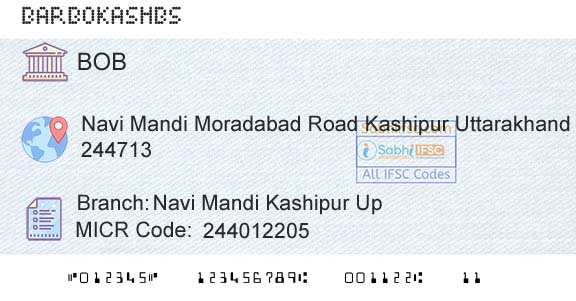 Bank Of Baroda Navi Mandi Kashipur UpBranch 