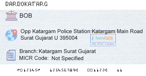 Bank Of Baroda Katargam Surat GujaratBranch 