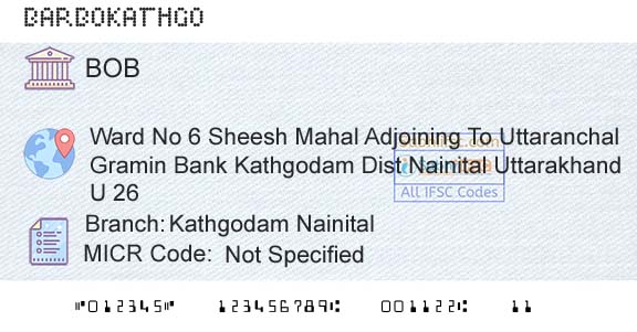 Bank Of Baroda Kathgodam NainitalBranch 