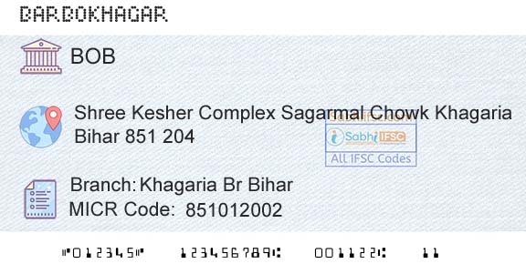 Bank Of Baroda Khagaria Br BiharBranch 