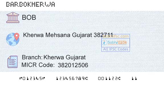 Bank Of Baroda Kherwa GujaratBranch 