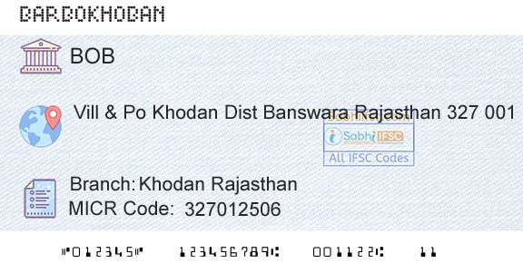 Bank Of Baroda Khodan RajasthanBranch 
