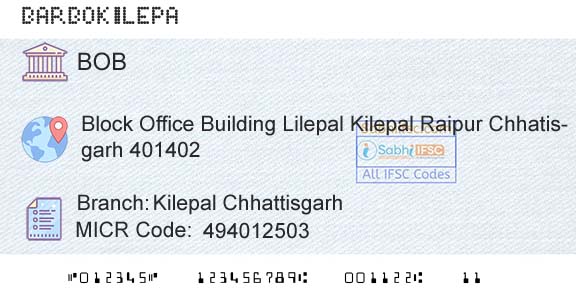 Bank Of Baroda Kilepal ChhattisgarhBranch 