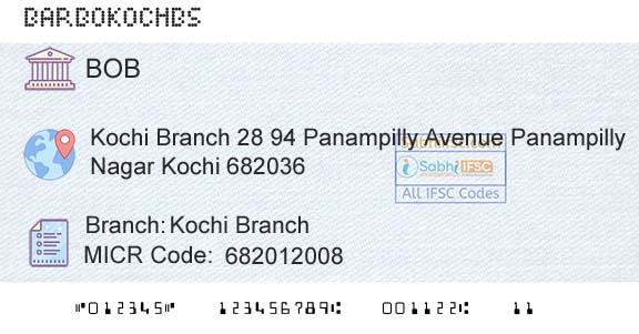 Bank Of Baroda Kochi BranchBranch 