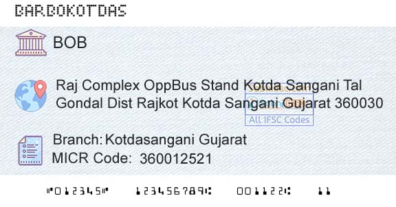 Bank Of Baroda Kotdasangani GujaratBranch 