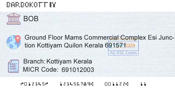 Bank Of Baroda Kottiyam KeralaBranch 