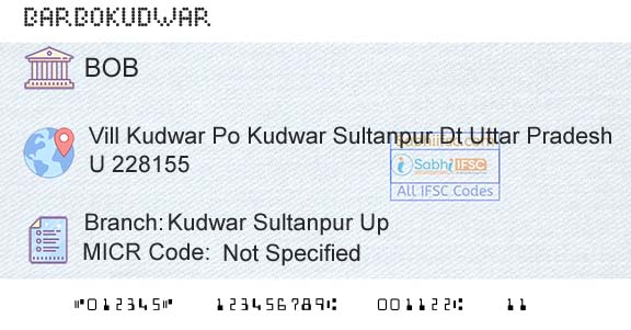 Bank Of Baroda Kudwar Sultanpur UpBranch 