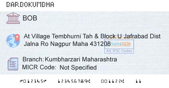 Bank Of Baroda Kumbharzari MaharashtraBranch 