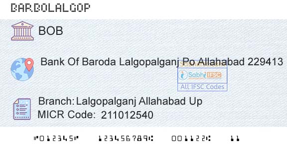 Bank Of Baroda Lalgopalganj Allahabad UpBranch 