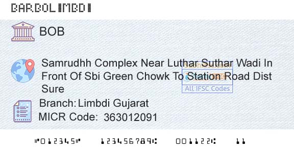 Bank Of Baroda Limbdi GujaratBranch 