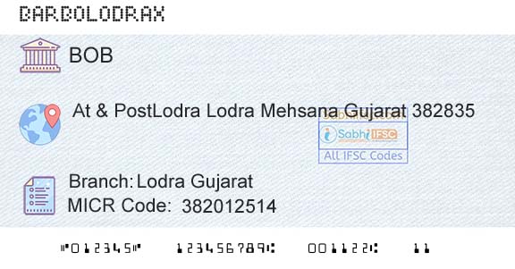 Bank Of Baroda Lodra GujaratBranch 