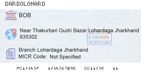 Bank Of Baroda Lohardaga JharkhandBranch 
