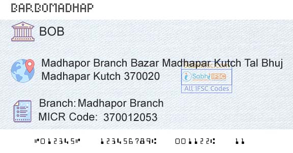 Bank Of Baroda Madhapor BranchBranch 