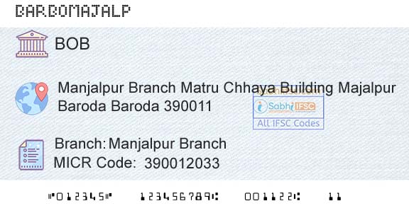 Bank Of Baroda Manjalpur BranchBranch 