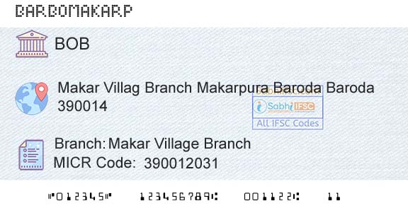 Bank Of Baroda Makar Village BranchBranch 