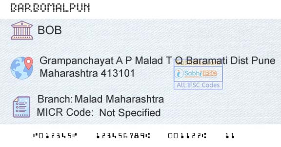 Bank Of Baroda Malad MaharashtraBranch 